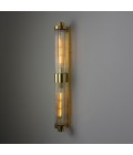 Louise double bathroom wall light brass/clear glass 88 cm IP44