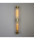 Louise double bathroom wall light brass/clear glass 88 cm IP44