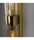 Louise double bathroom wall light brass/clear glass 88 cm IP44