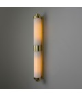 Louise double bathroom wall light brass/opal glass 88 cm IP44