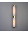 Louise double bathroom wall light brass/opal glass 88 cm IP44