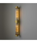 Louise double bathroom wall light brass/clear glass 88 cm IP44