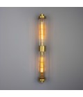 Louise double bathroom wall light brass/clear glass 88 cm IP44