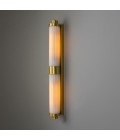 Louise double bathroom wall light brass/opal glass 88 cm IP44