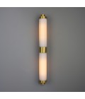 Louise double bathroom wall light brass/opal glass 88 cm IP44