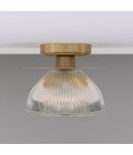 Eclipse flush ceiling light brass/prismatic glass 20 cm