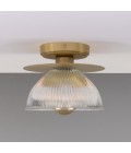 Eclipse flush ceiling light brass/prismatic glass 20 cm