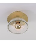 Eclipse flush ceiling light brass/prismatic glass 20 cm