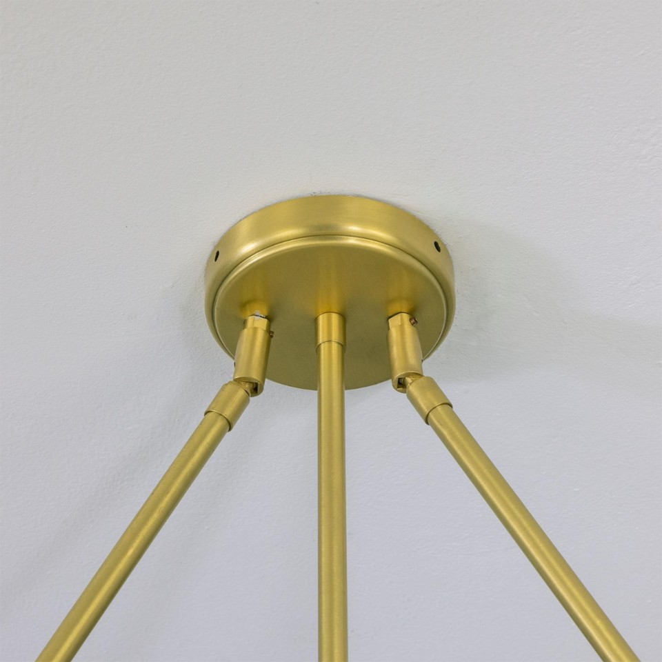 Eclipse Kapok 6-ljus ljuskrona i mässing/matt vit keramik 140 cm