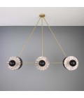 Eclipse Kapok 6-lampors ljuskrona i mässing/svart lera keramik 140 cm