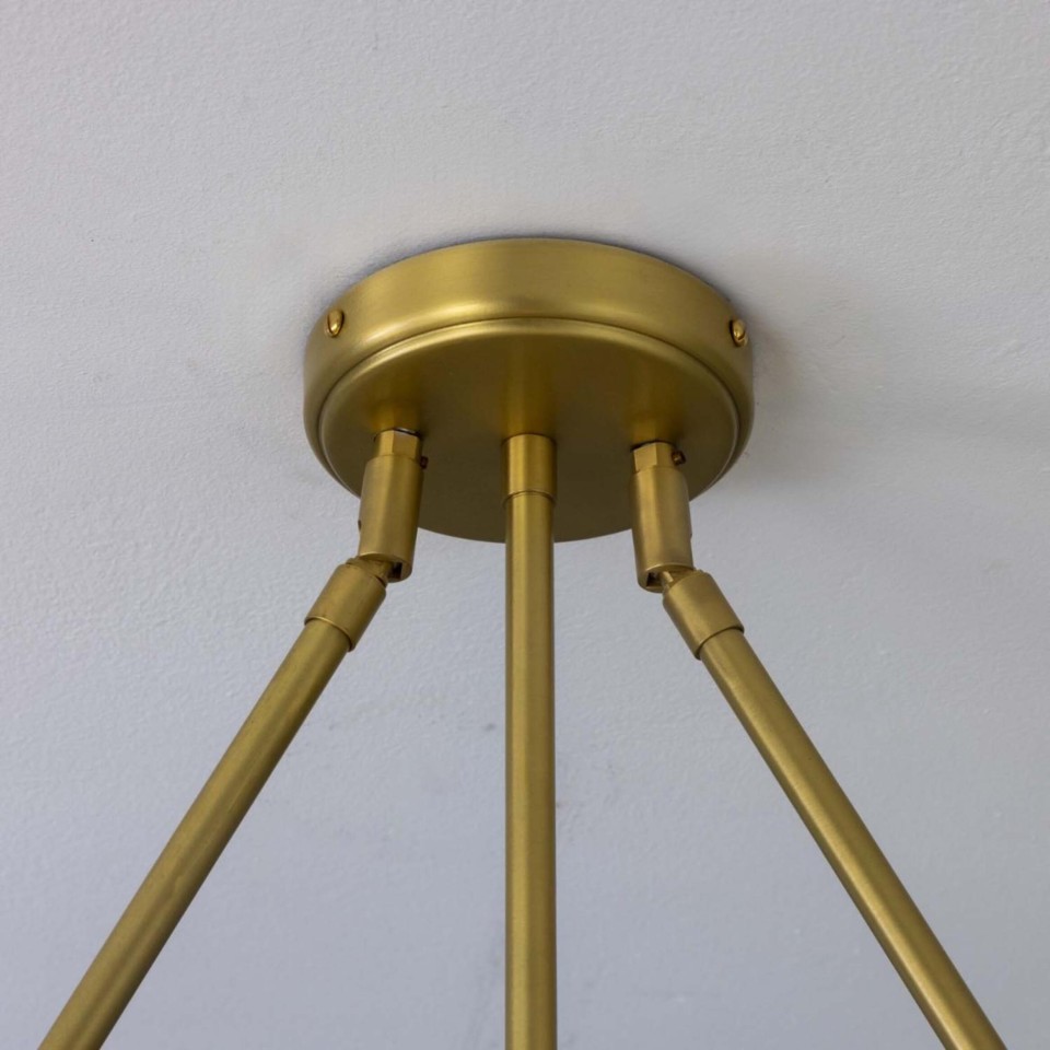 Eclipse Kapok 6-lampors ljuskrona i mässing/svart lera keramik 140 cm