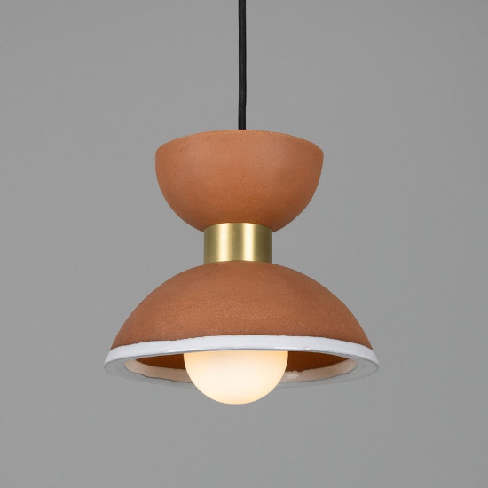 Nakaii Ceiling Light Terracotta White Ceramic/Brass 20cm Nakaii Ceiling Light Terracotta White Ceramic/Brass 20cm