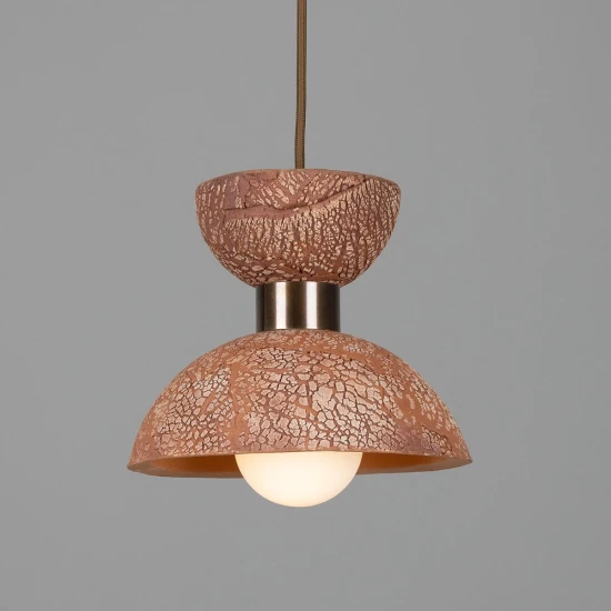 Nakaii taklampa röd järn keramik/mässing 20 cm