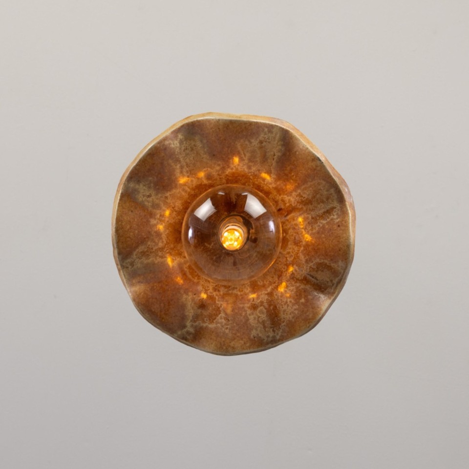 Rivale ceiling light ceramic oatstone/glass 21 cm