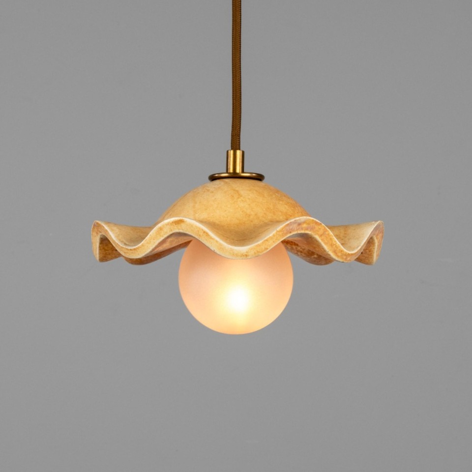Rivale ceiling light ceramic oatstone/glass 21 cm