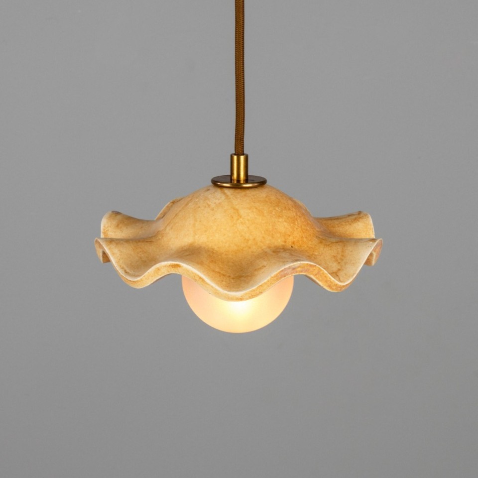 Rivale ceiling light ceramic oatstone/glass 21 cm