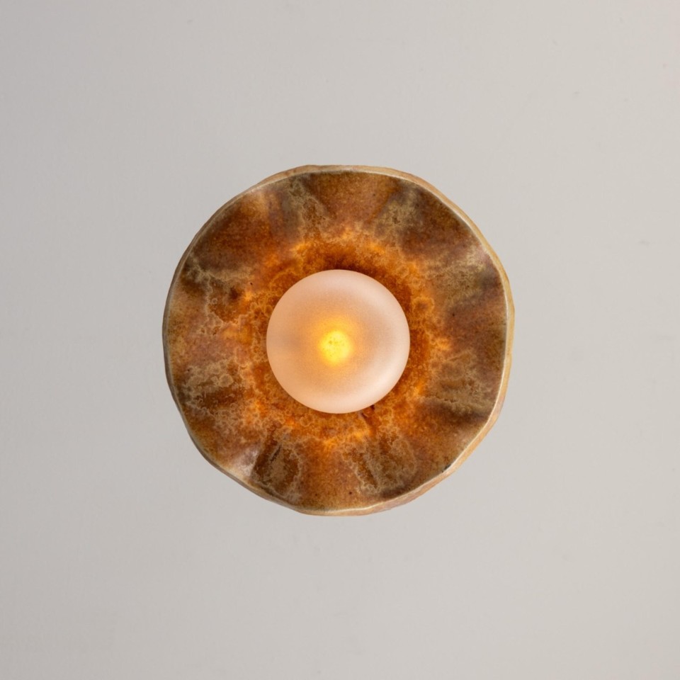 Rivale ceiling light ceramic oatstone/glass 21 cm