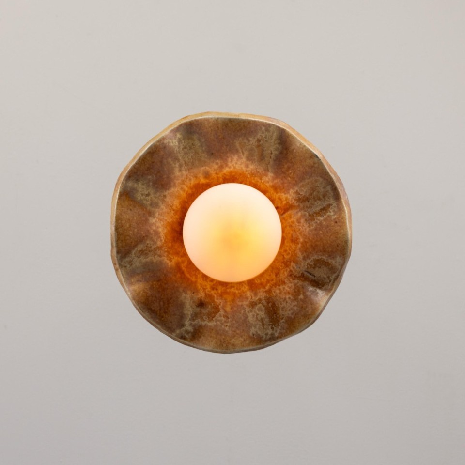 Rivale ceiling light ceramic oatstone/glass 21 cm