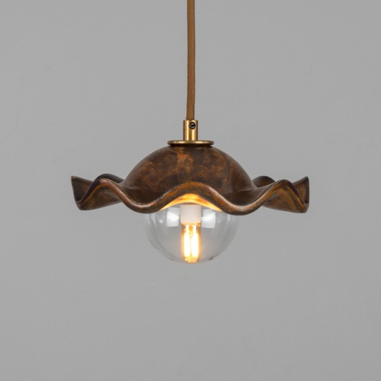Rivale taklampa keramisk rostjärn/glas 21 cm