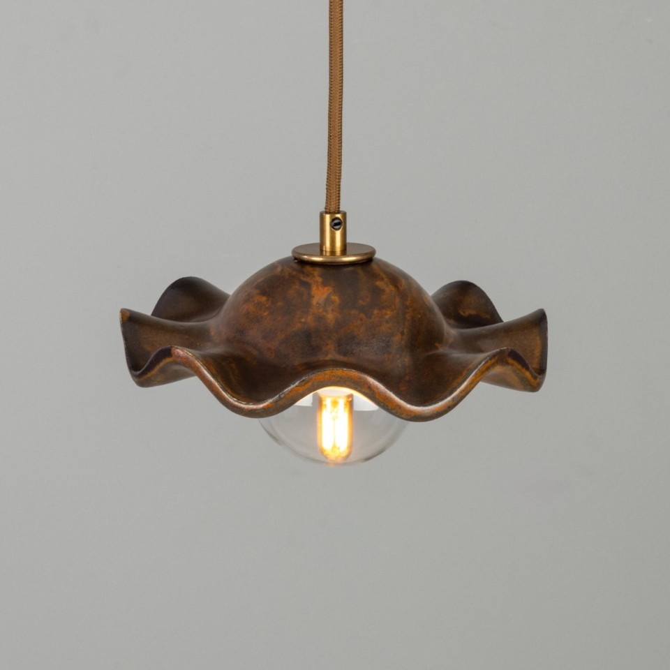 Rivale ceiling light ceramic rust iron/glass 21 cm