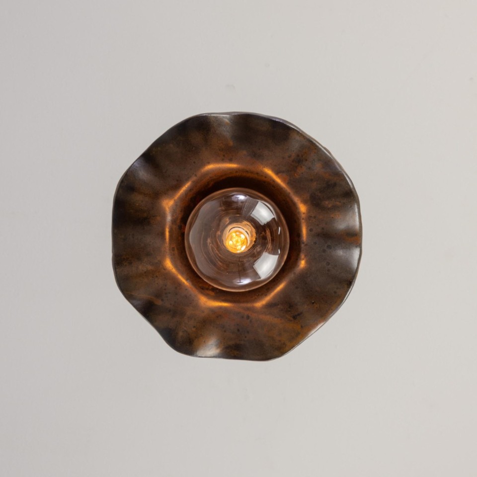 Rivale ceiling light ceramic rust iron/glass 21 cm