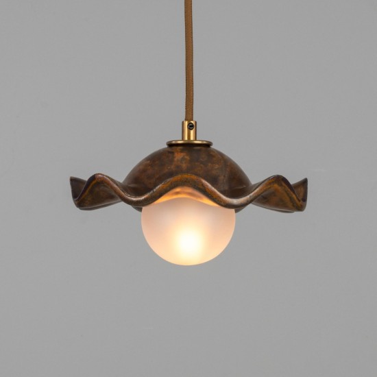 Rivale taklampa keramisk rostjärn/glas 21 cm
