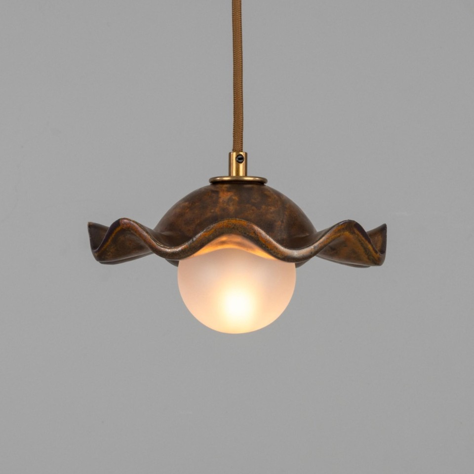 Rivale ceiling light ceramic rust iron/glass 21 cm