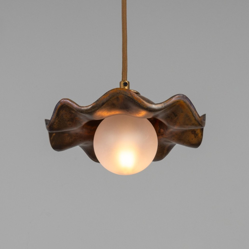 Rivale ceiling light ceramic rust iron/glass 21 cm