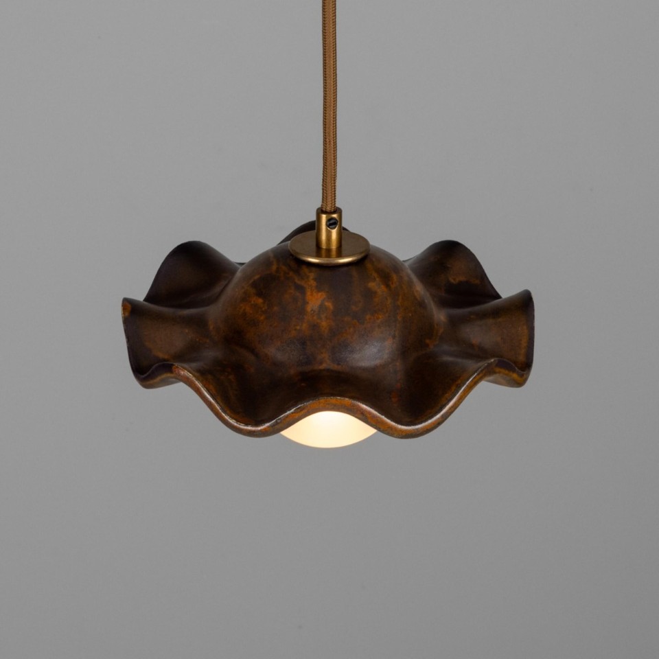 Rivale ceiling light ceramic rust iron/glass 21 cm
