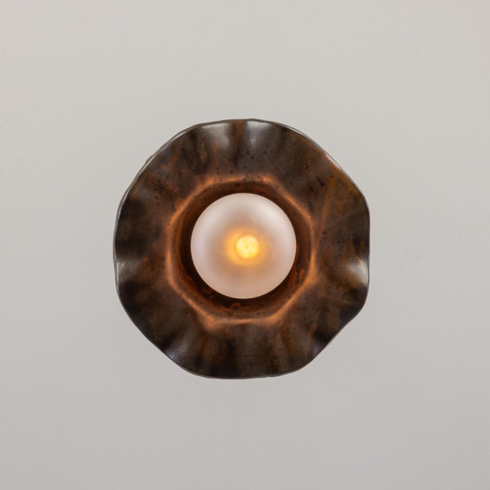 Rivale ceiling light ceramic rust iron/glass 21 cm