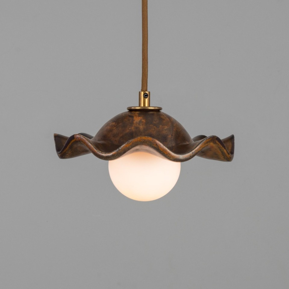 Rivale ceiling light ceramic rust iron/glass 21 cm