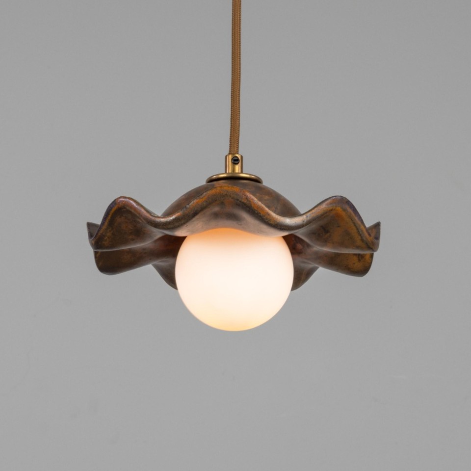Rivale ceiling light ceramic rust iron/glass 21 cm