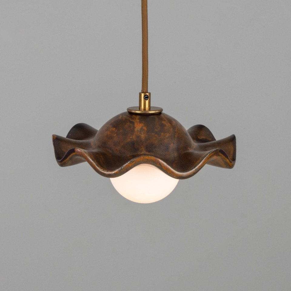Rivale ceiling light ceramic rust iron/glass 21 cm