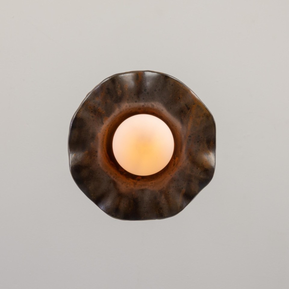 Rivale ceiling light ceramic rust iron/glass 21 cm