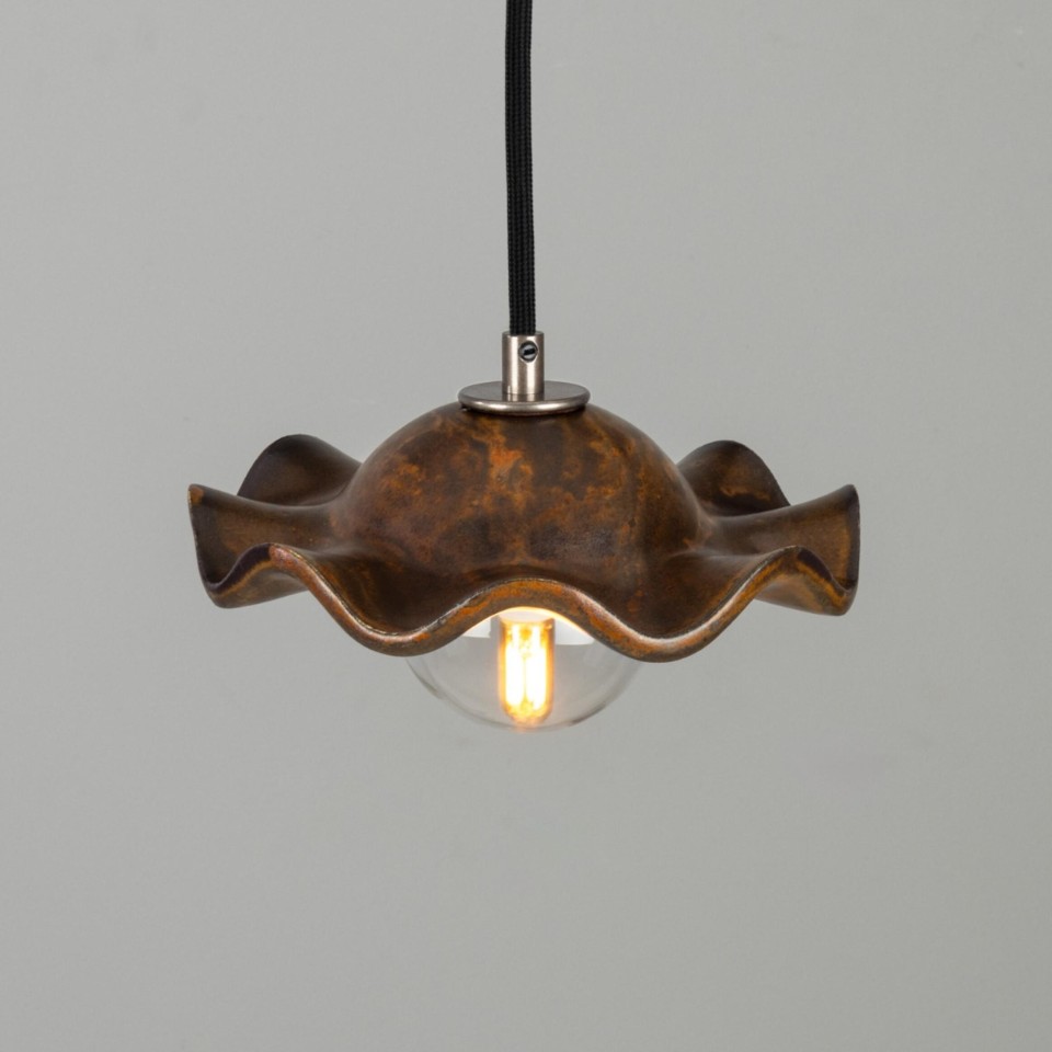 Rivale ceiling light ceramic rust iron/glass 21 cm