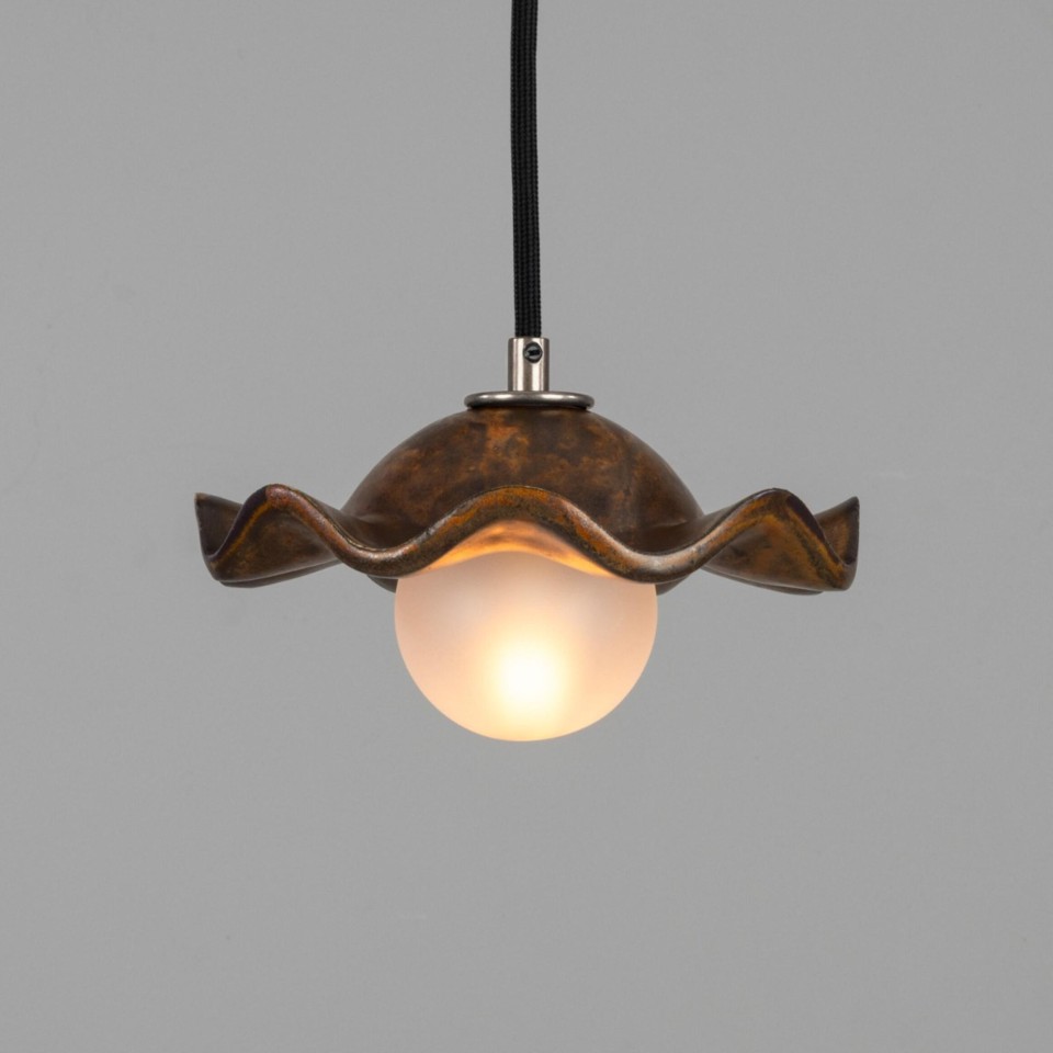 Rivale ceiling light ceramic rust iron/glass 21 cm