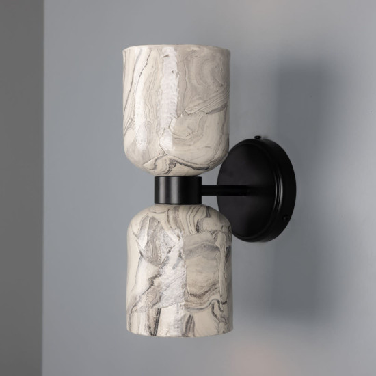 Sakura Wall Lamp Marbled Ceramic 29cm