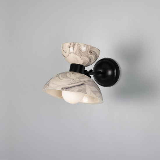 Nakaii vägglampa marmorerad keramik/mässing 24 cm Nakaii vägglampa marmorerad keramik/mässing 24 cm