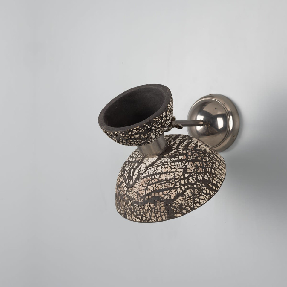 Nakaii Wall Light Black Ceramic/Brass 24cm Mullan Lighting Nakaii Wall Light Black Ceramic/Brass 24cm