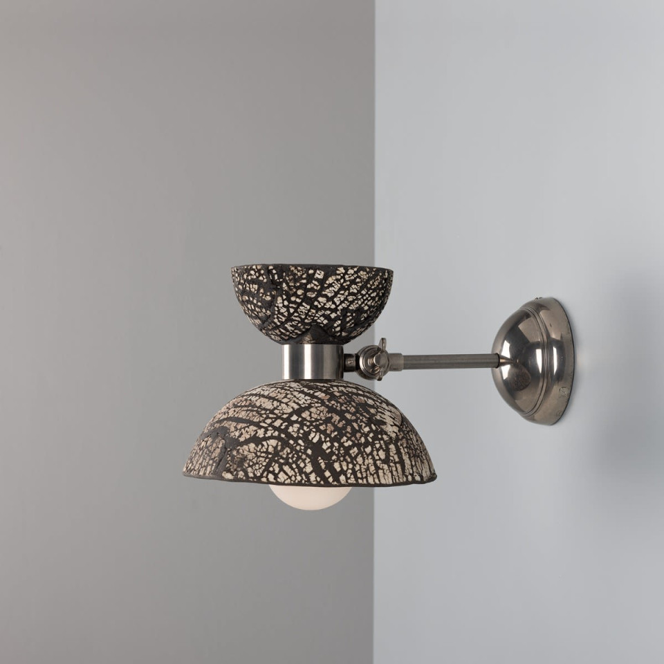 Nakaii Wall Light Black Ceramic/Brass 24cm Mullan Lighting Nakaii Wall Light Black Ceramic/Brass 24cm