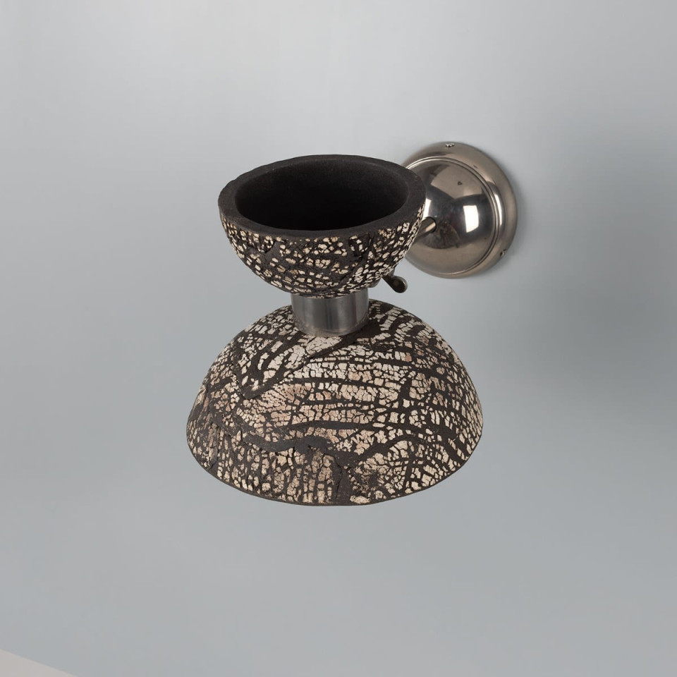Nakaii Wall Light Black Ceramic/Brass 24cm Mullan Lighting Nakaii Wall Light Black Ceramic/Brass 24cm