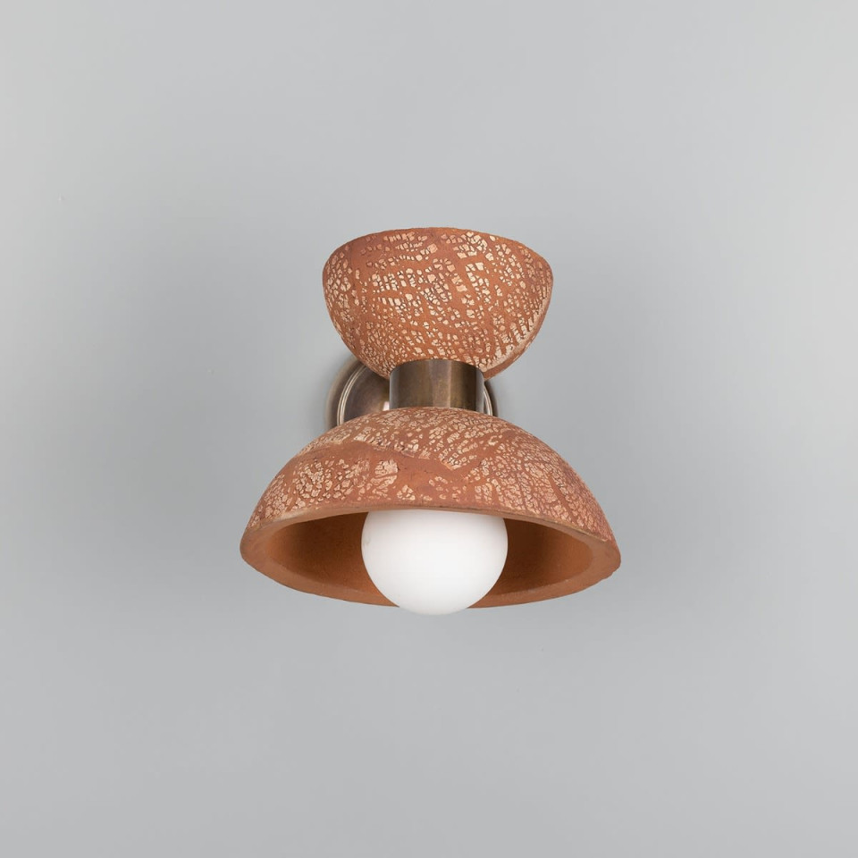 Nakaii vägglampa röd järn keramik/mässing 24 cm Mullan Lighting Nakaii vägglampa röd järn keramik/mässing 24 cm