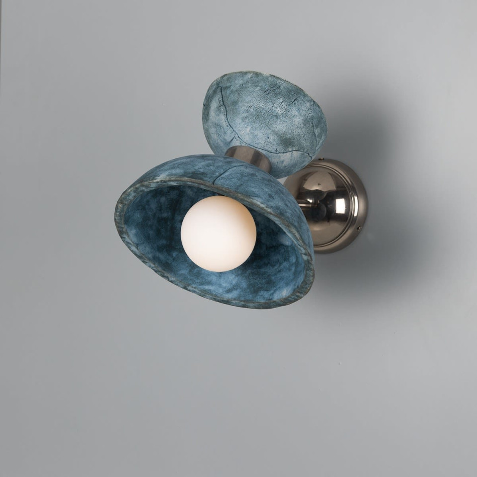 Nakaii wall light blue earth ceramic/brass 24cm