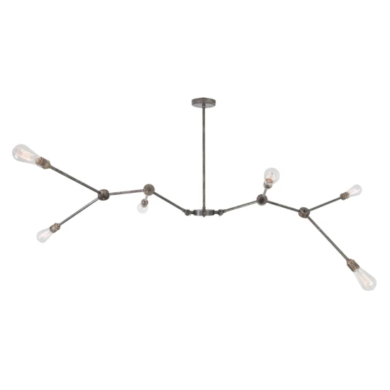 Ottawa 6-Lt Chandelier Brass 90-145 cm
