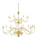 Flemish 20-lt chandelier brass 130 cm