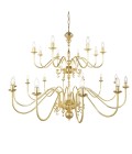 Flemish 20-lt chandelier brass 130 cm