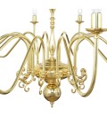 Flemish 20-lt chandelier brass 130 cm