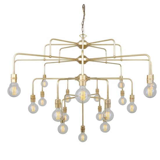 Pisa 21-ljus ljuskrona i brons 138 cm