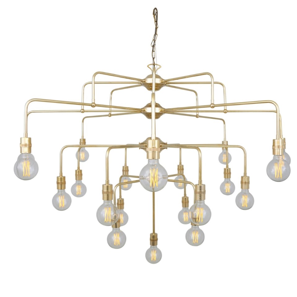Pisa 21-lt chandelier brass 138 cm