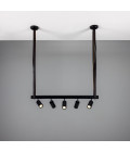 Holmes 5-Lt Linear Ceiling Light Brass/Matte Black 100 cm Mullan Lighting Holmes 5-Lt Linear Ceiling Light Brass/Matte Black 100 cm